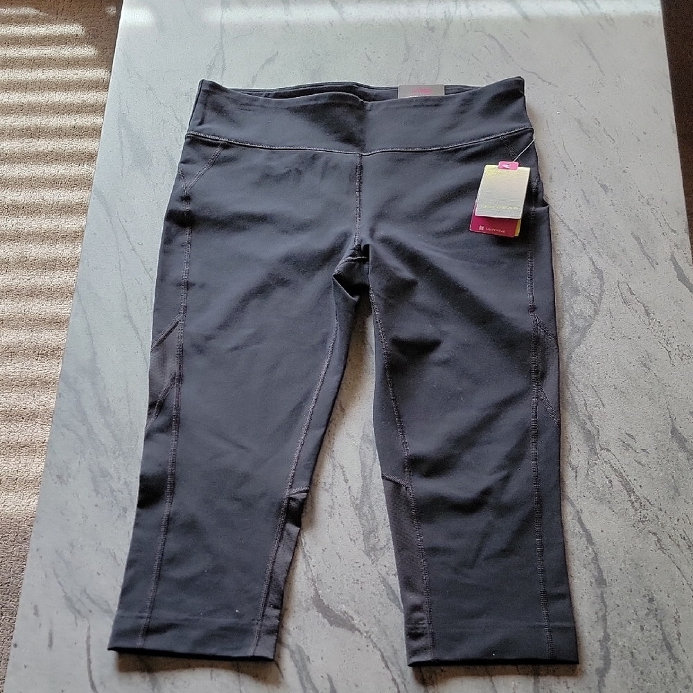 TEK GEAR Extra Firm Control Capri Workout Pants Black Size XL NWT